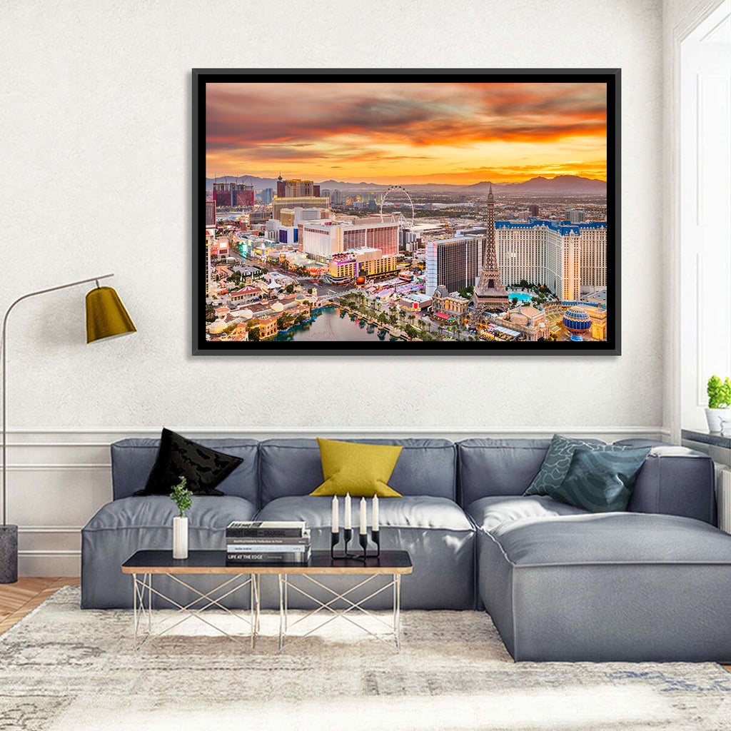 Las Vegas Strip Sunset Cityscape Wall Art