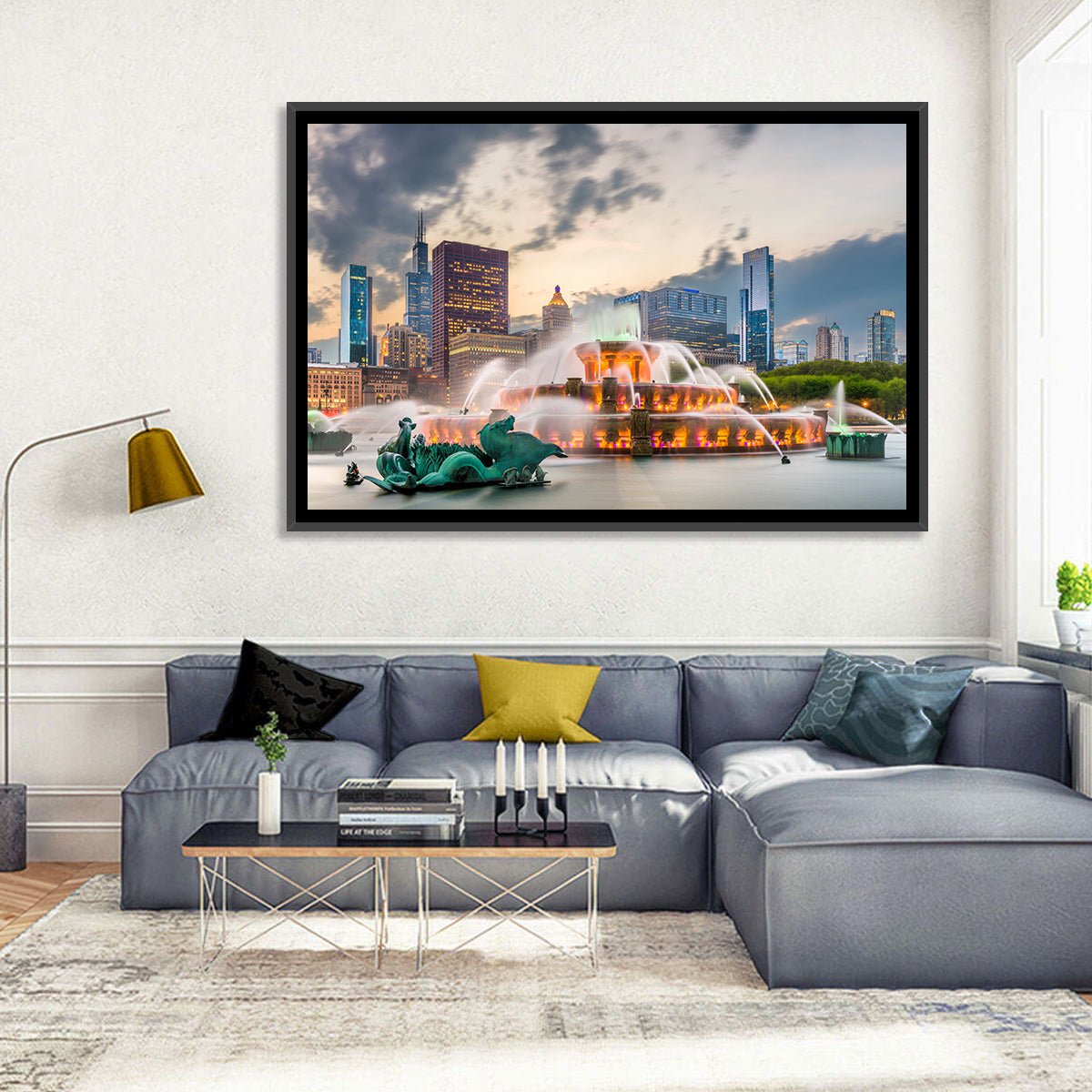 Buckingham Fountain and Chicago Skyline Wall Art