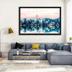 Victoria Harbour Sketch at Dusk Wall Art