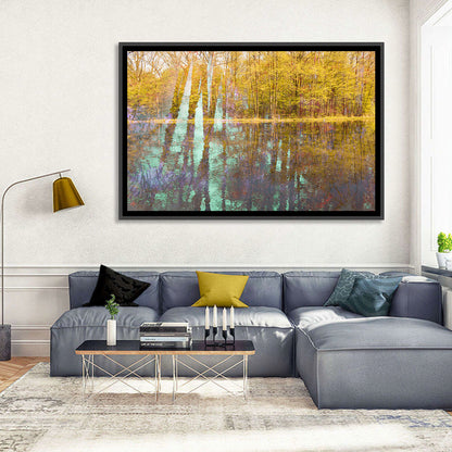 Autumn River Reflection Wall Art