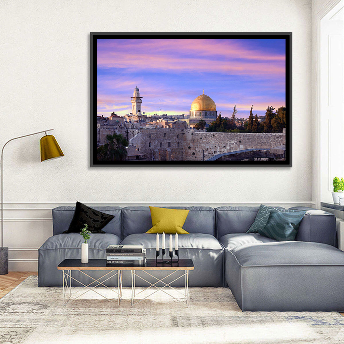 Al Aqsa at Golden Hour Wall Art in a room, landscape