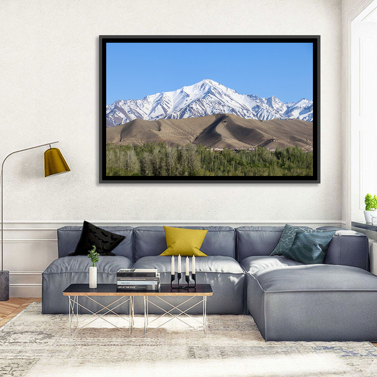 Afghan Snow-capped Peaks Above Forested Foothills Wall Art