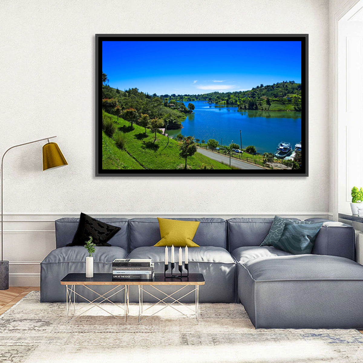 Santa Fe De Antioquia Lake View Wall Art in a room, landscape