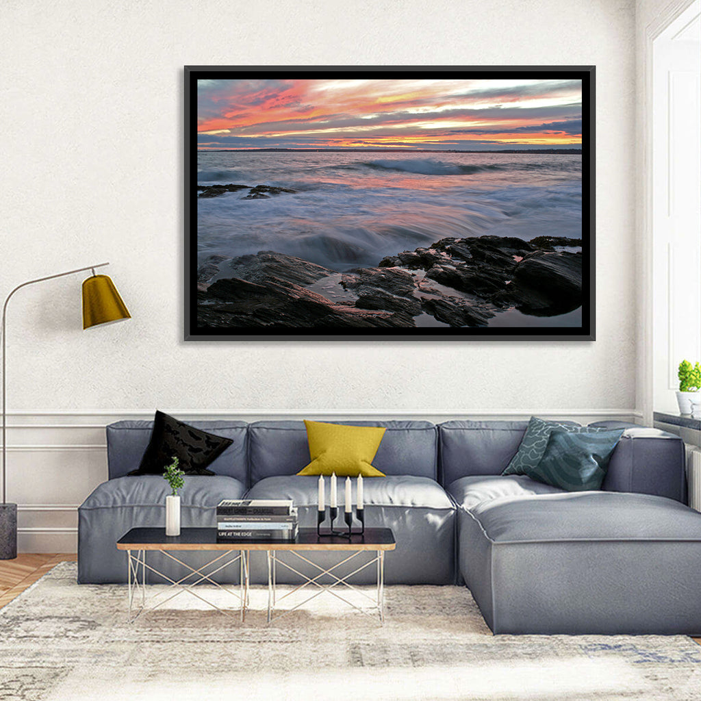 Rocky Coast Sunset Wall Art