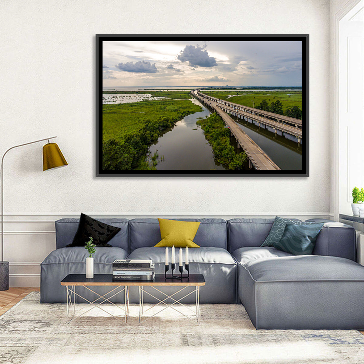 Interstate 10 Bridge Wall Art in a room, landscape