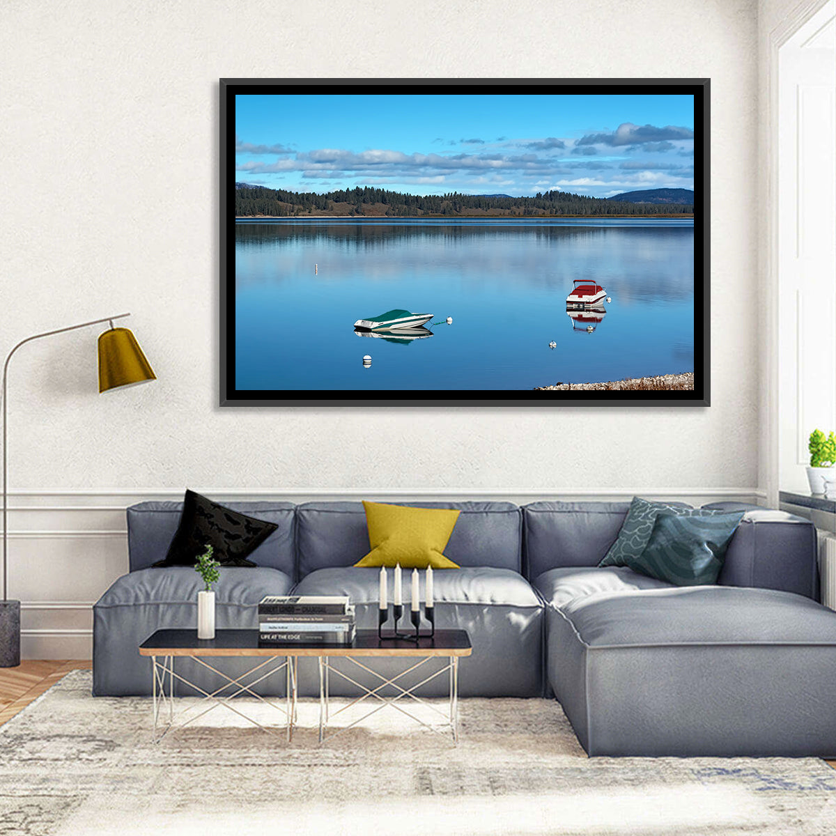 Jenny Lake Reflections Wall Art in a room, landscape