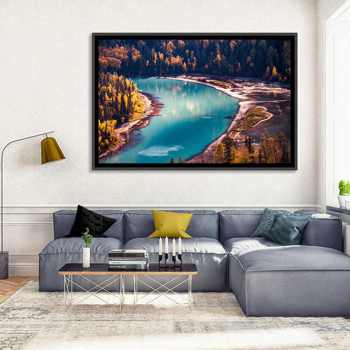 Kanas River Wall Art in a room, landscape