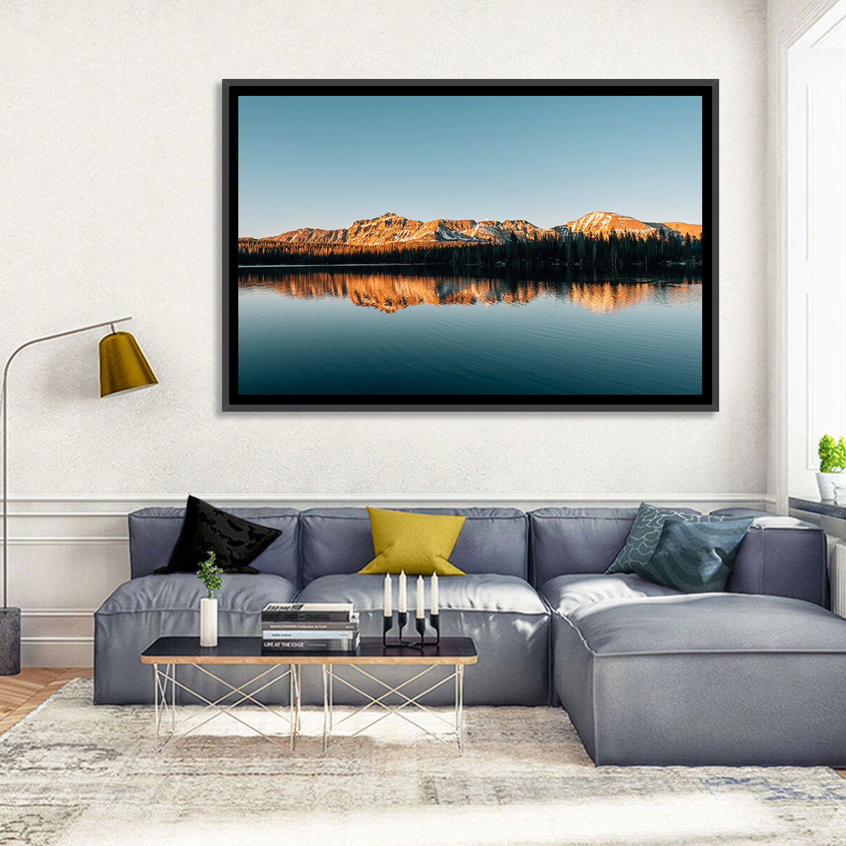 Mirror Lake Reflection, Uinta Mountains Wall Art in a room, landscape