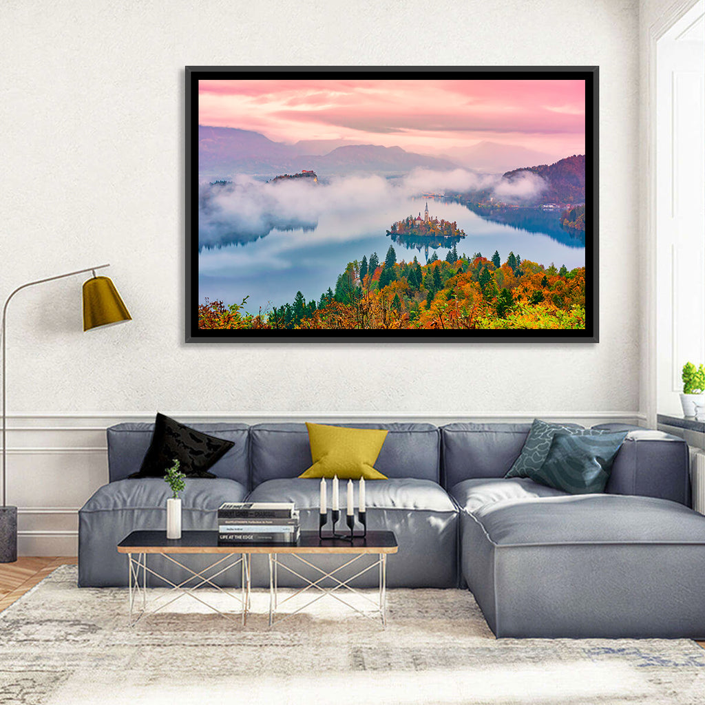 Misty Morning Over Lake Bled Wall Art