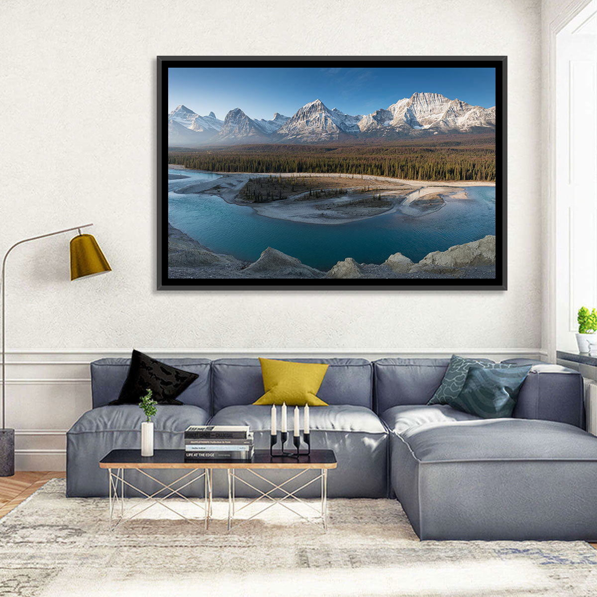 River in Jasper National Park Wall Art in a room, landscape