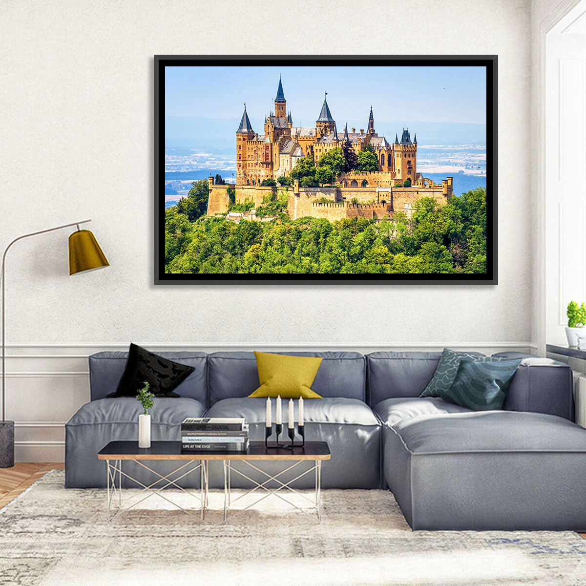Hohenzollern Castle Wall Art in a room, landscape