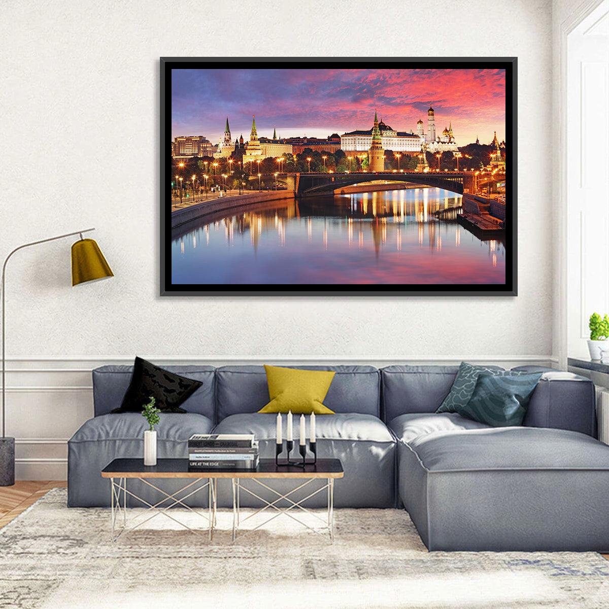 Moscow Kremlin Skyline at Twilight Wall Art