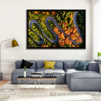 Autumn Aerial Mountain Road Wall Art
