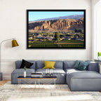 Bamiyan Valley Cliff Niche at Golden Hour Wall Art