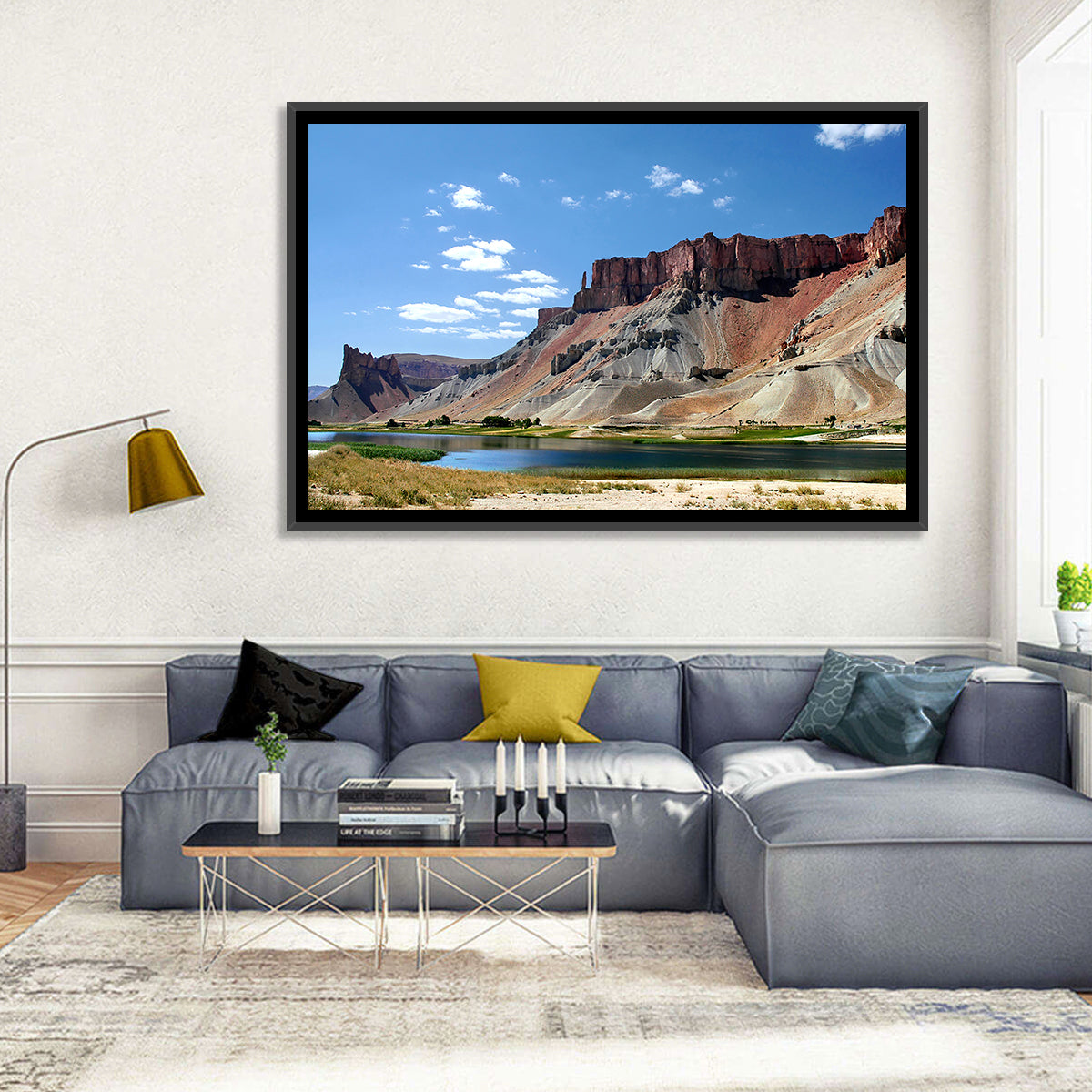 Band-e Amir Lakes and Rock Spire Wall Art in a room, landscape