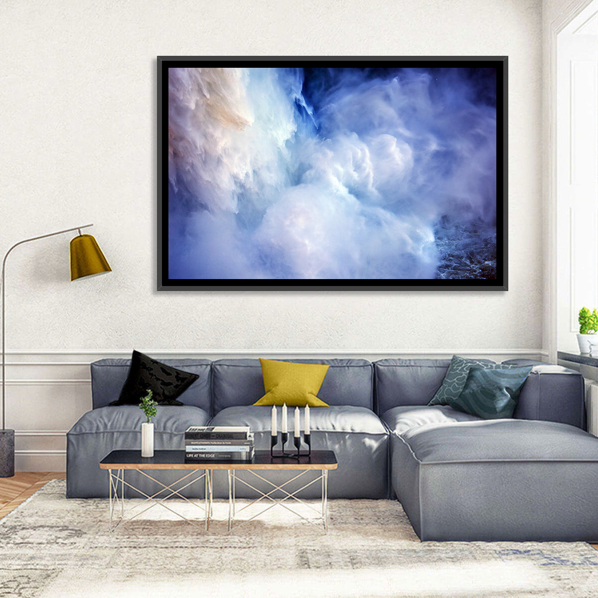 Snoqualme Falls Wall Art in a room, landscape