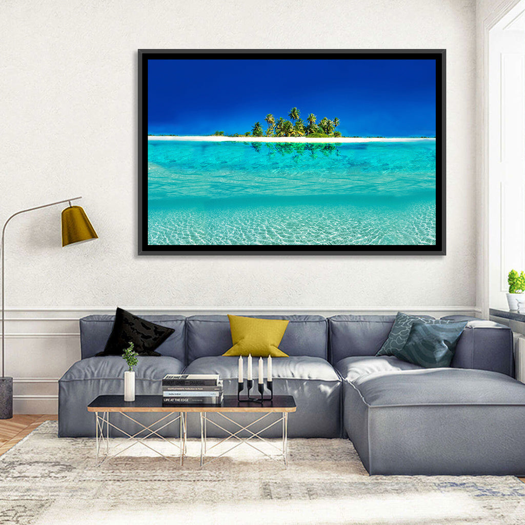 Tranquil Split-level Tropical Island Seascape Wall Art