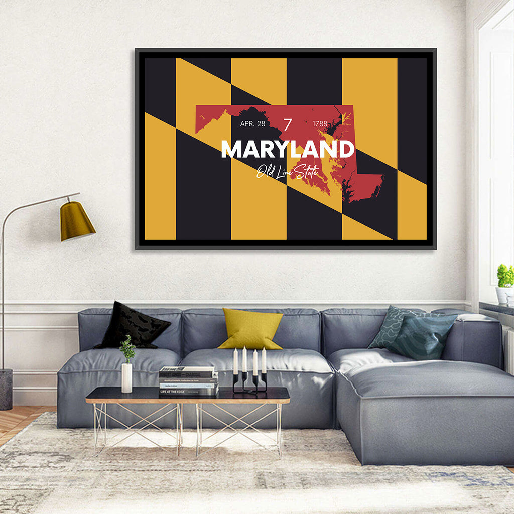 Maryland Flag Map Wall Art
