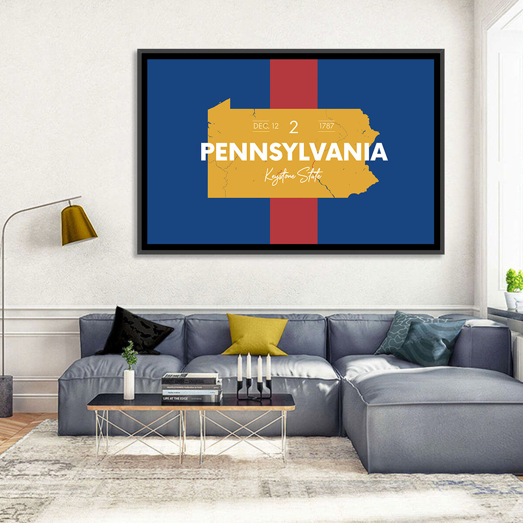 Keystone State Map Graphic Wall Art