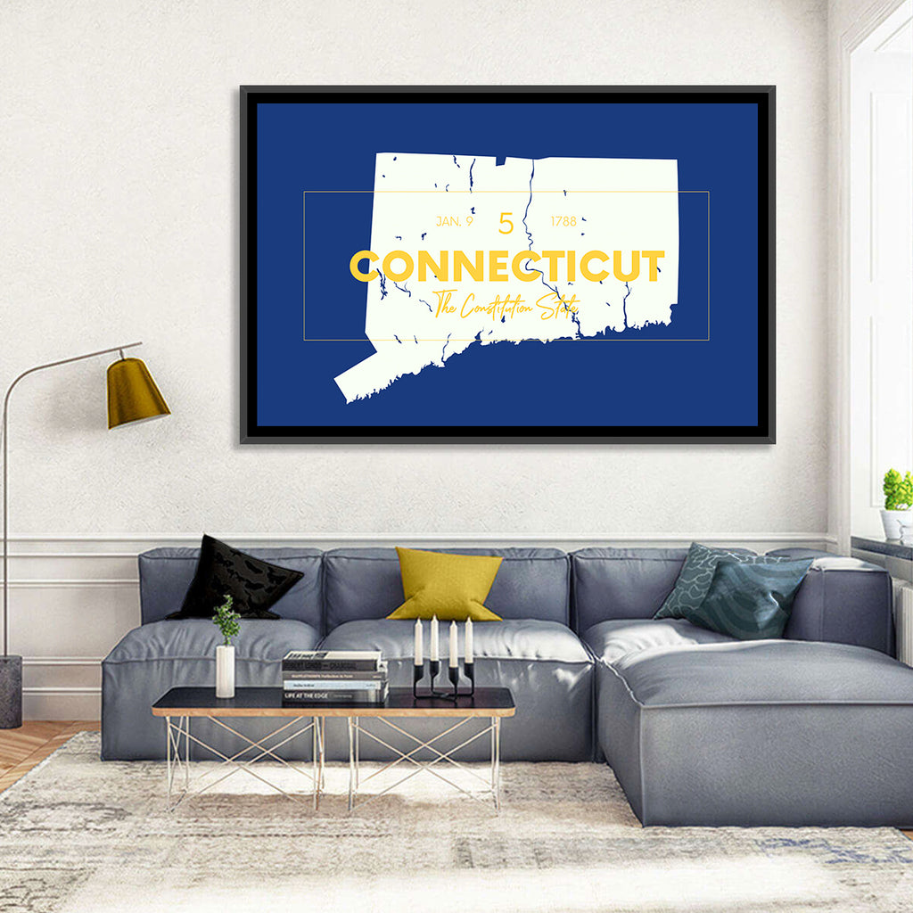 Connecticut State Silhouette Wall Art