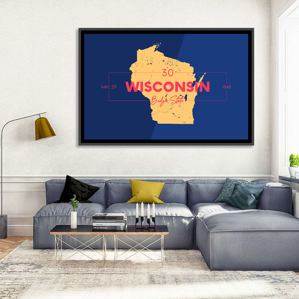 Badger State Map Wall Art