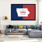 Hawkeye State Map Typography Wall Art