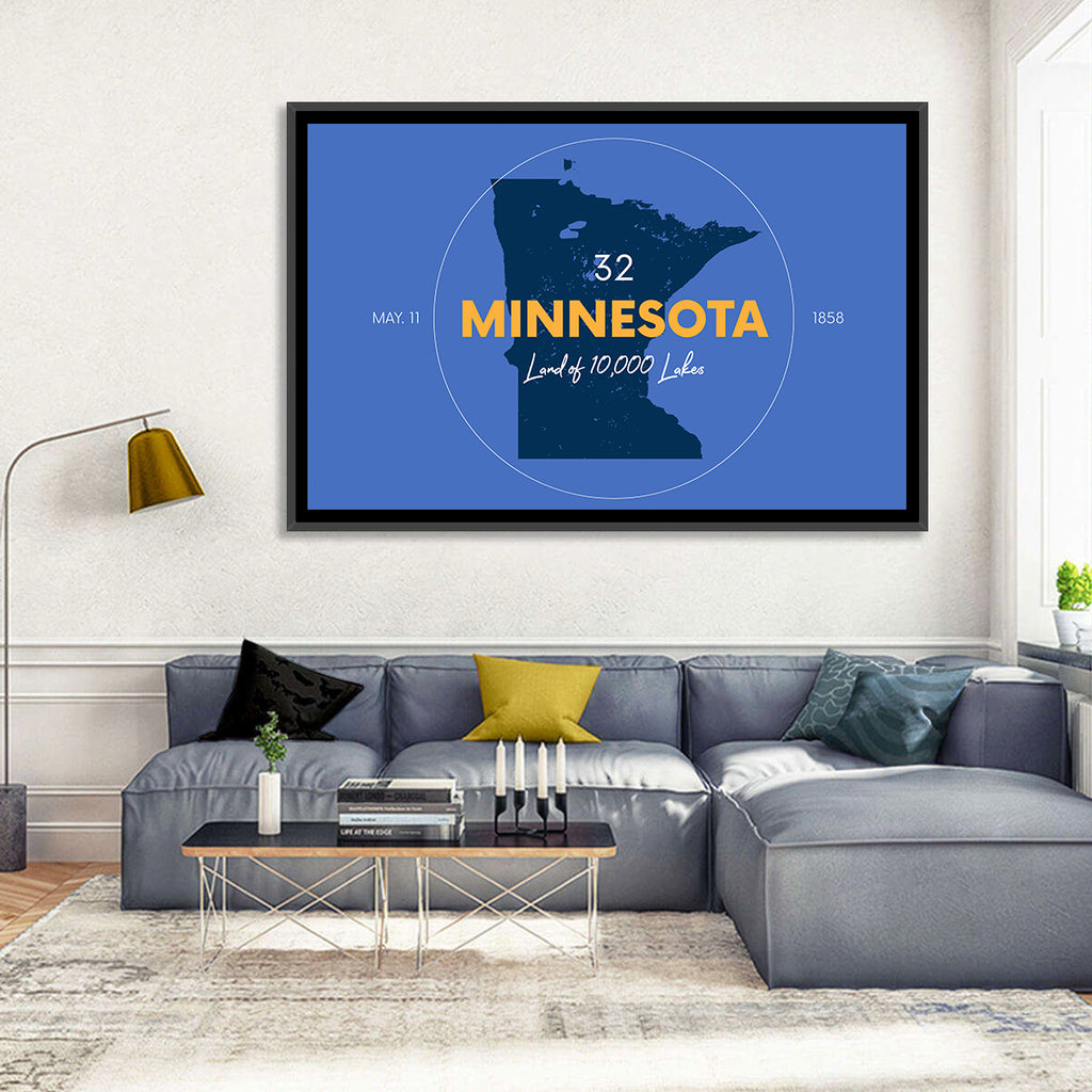 Minnesota State Outline Graphic Wall Art