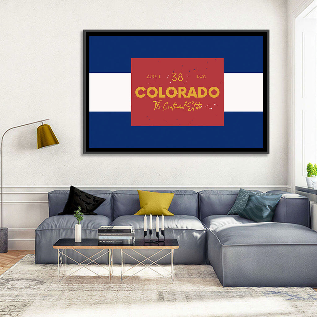 Colorado State Flag Map Wall Art
