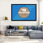 Oklahoma State Medallion Map Wall Art