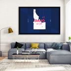 Idaho Gem State Map Wall Art