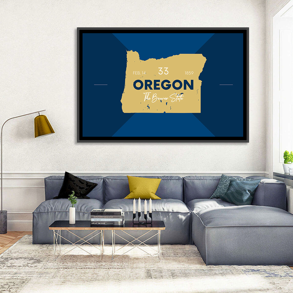 Oregon Typographic Map Wall Art