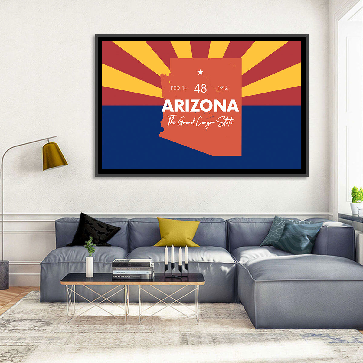 Arizona Sunburst Map Wall Art