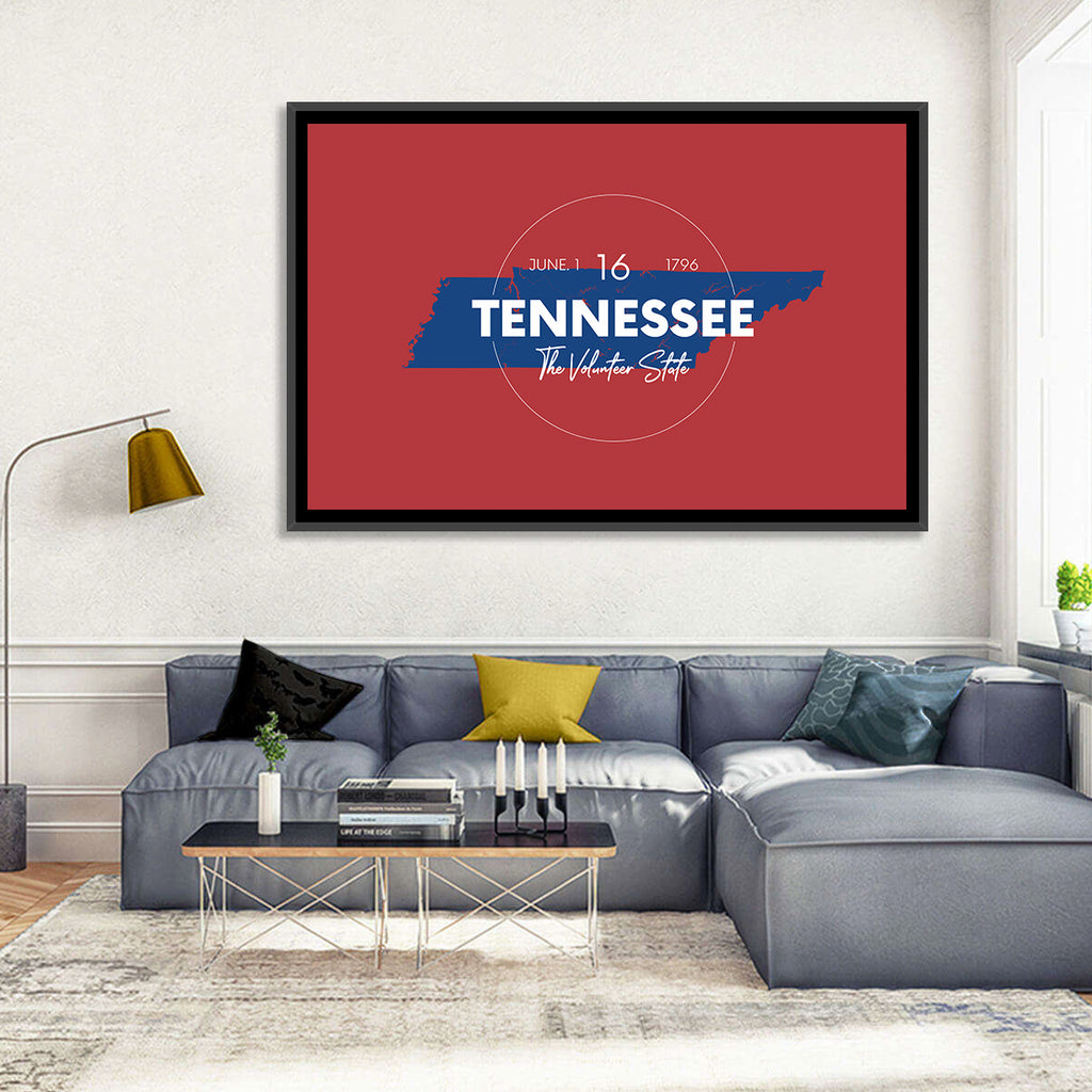 Tennessee Typographic Map Wall Art