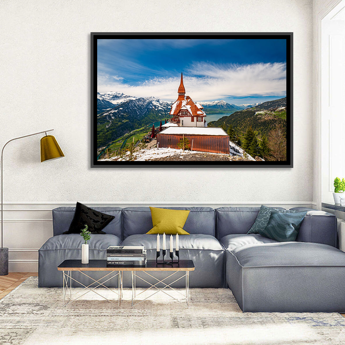 Harder Kulm Summit View Wall Art in a room, landscape