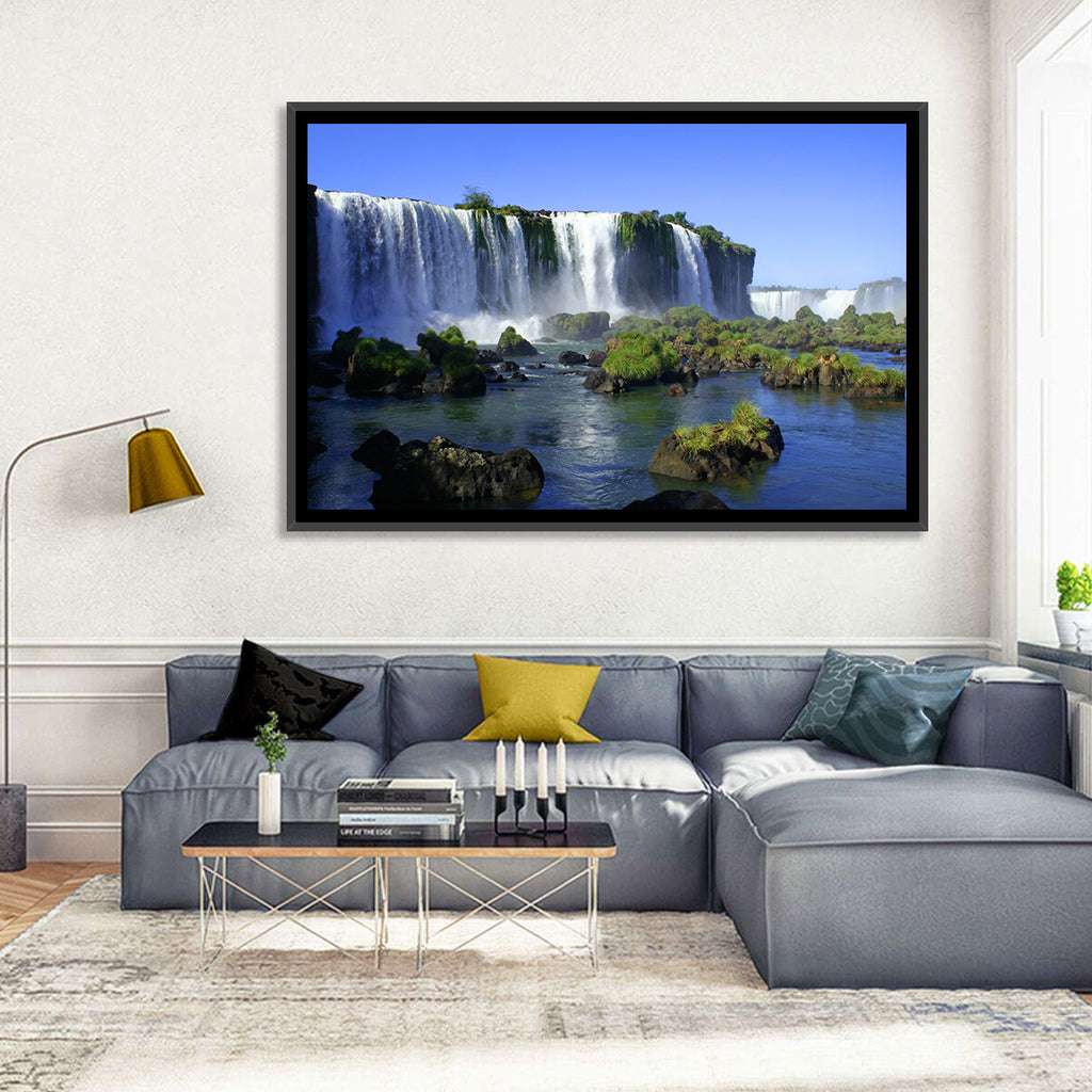 Iguazu Falls Mossy Rocks Wall Art