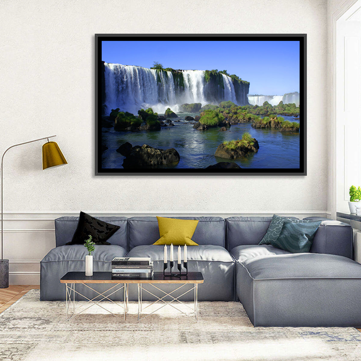 Iguazu Falls Mossy Rocks Wall Art