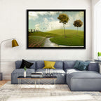 Serene Green Hills Pathscape Wall Art