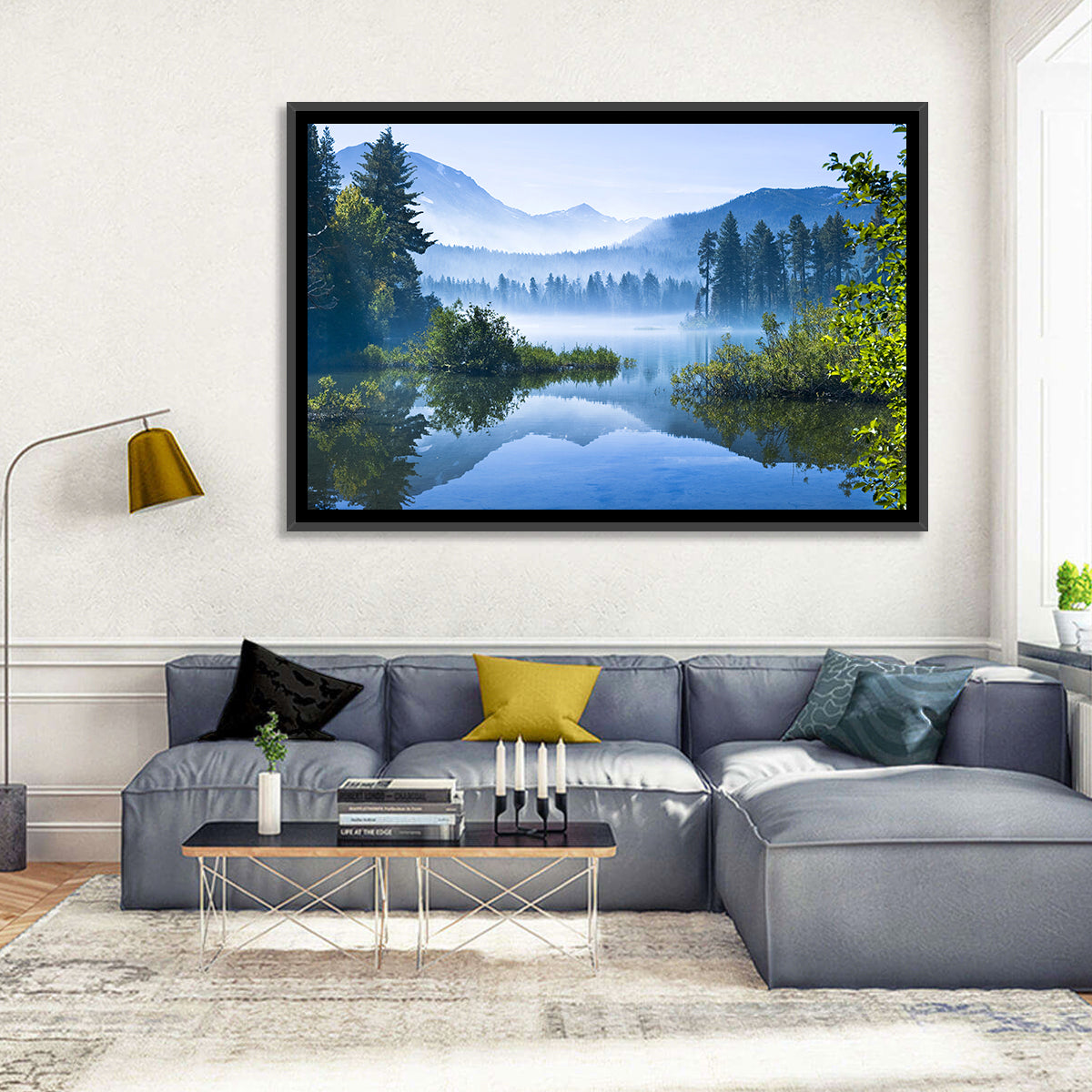 Lassen Morning Reflection Wall Art in a room, landscape