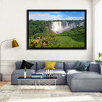 Kalandula Falls and Grazing Donkeys Wall Art