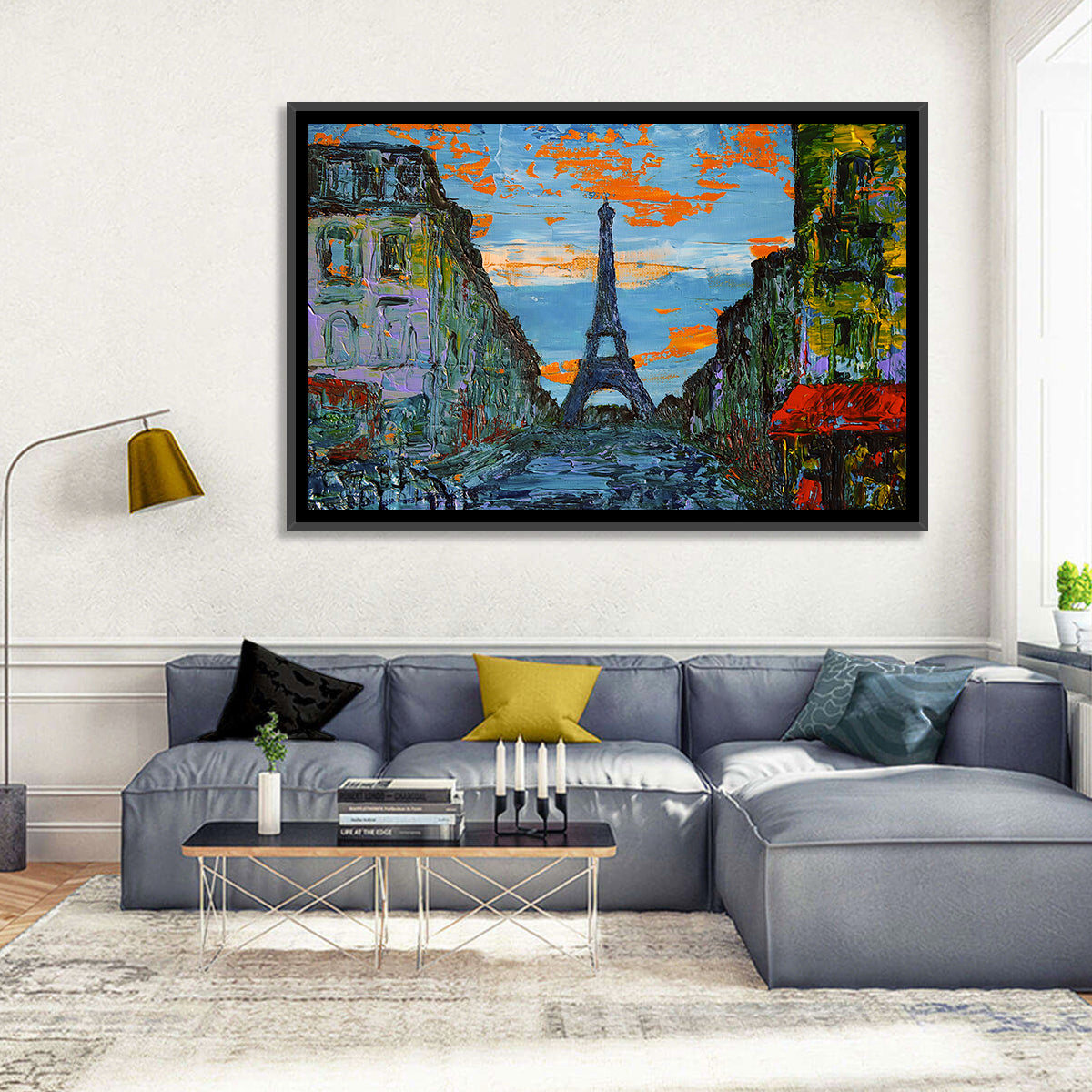 Paris Dusk Street, Eiffel Tower Wall Art