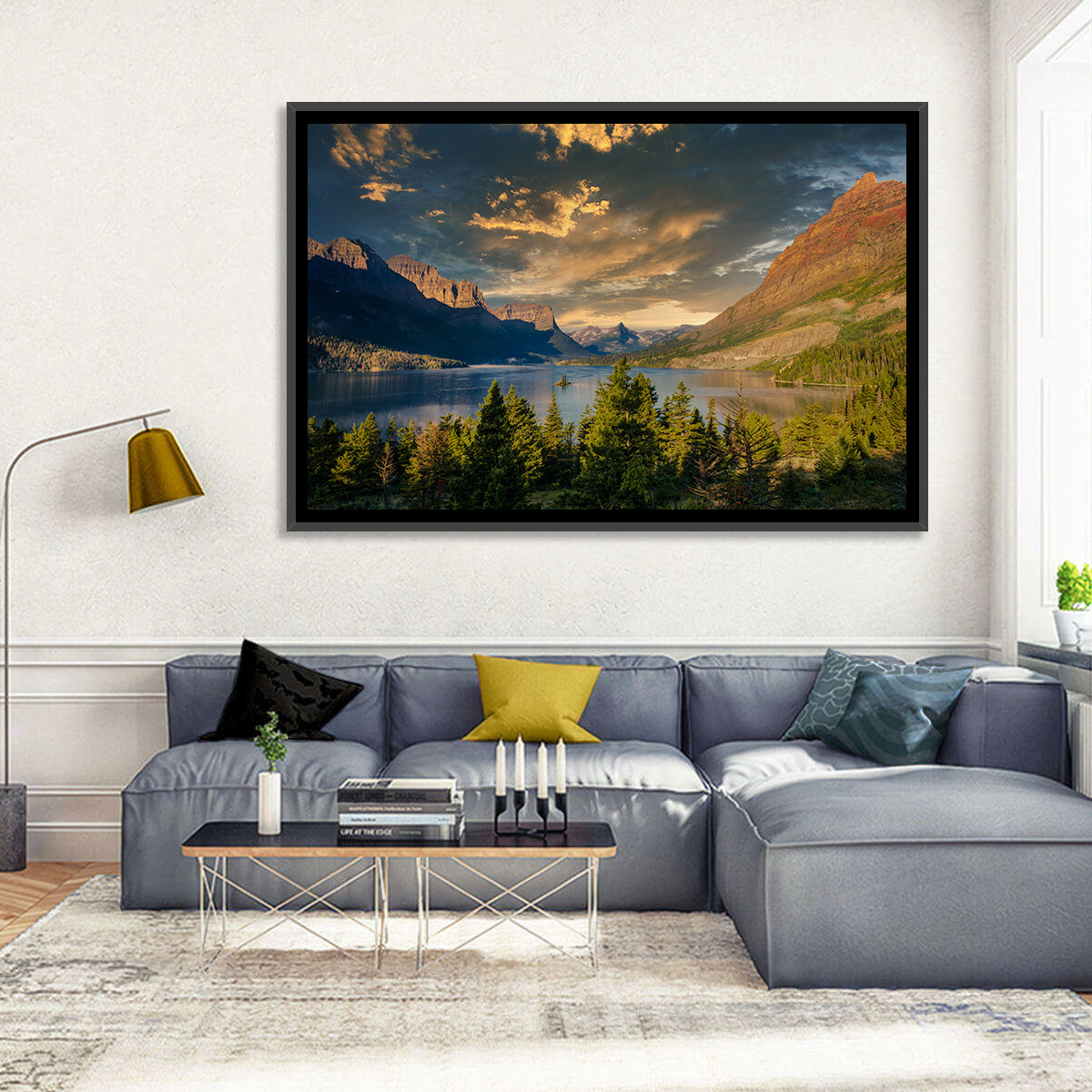 Wild Goose Island, St. Mary Lake Wall Art in a room, landscape