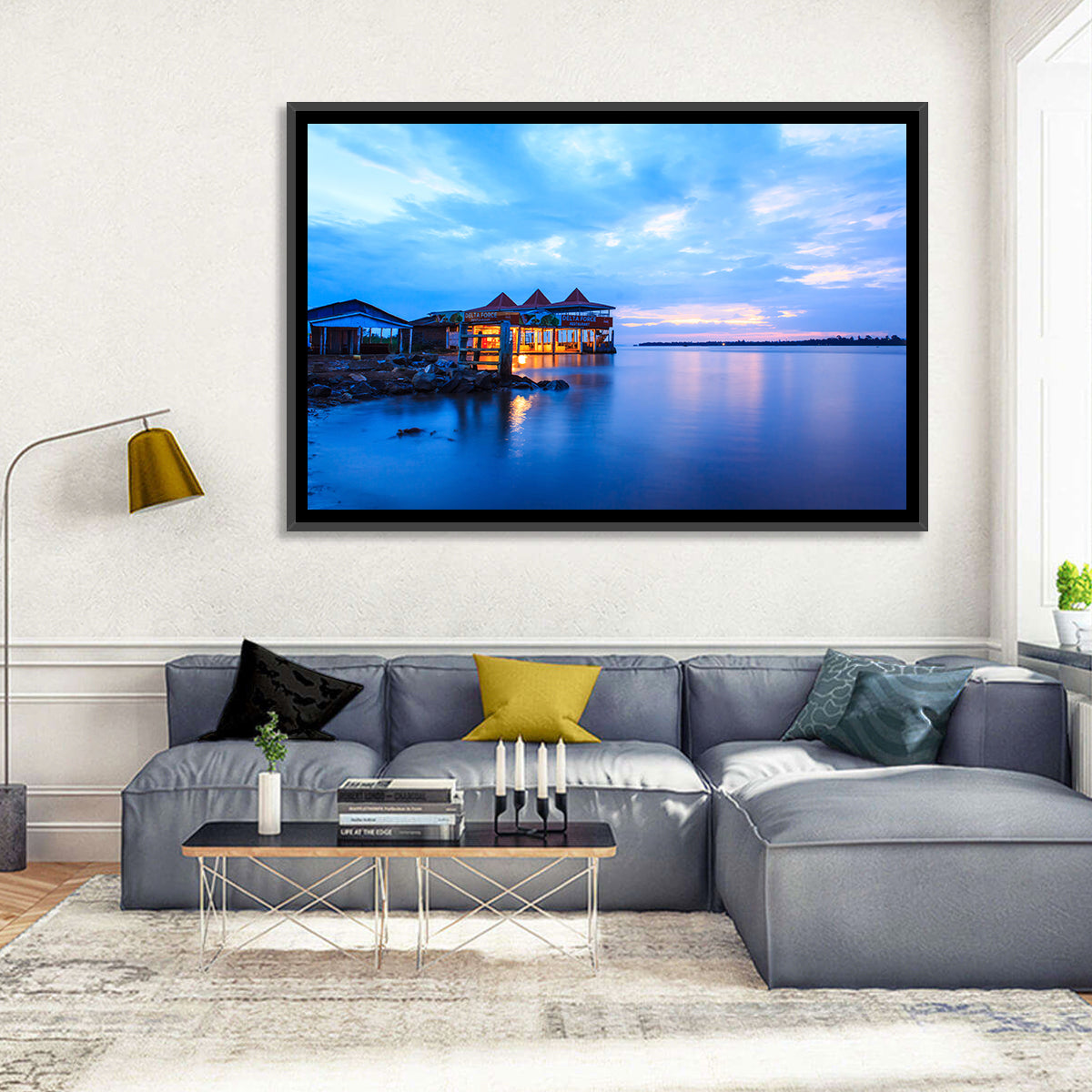 Twilight Restaurant on Lake Victoria Wall Art in a room, landscape