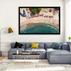 Aerial Tarrafal Beach Fishing Boats Wall Art