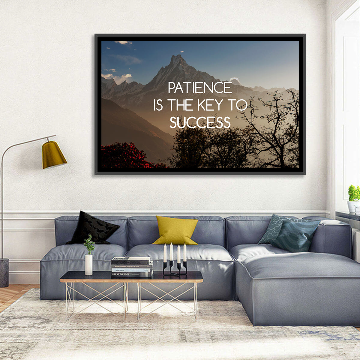 Patience Is the Key to Success Wall Art in a room, landscape