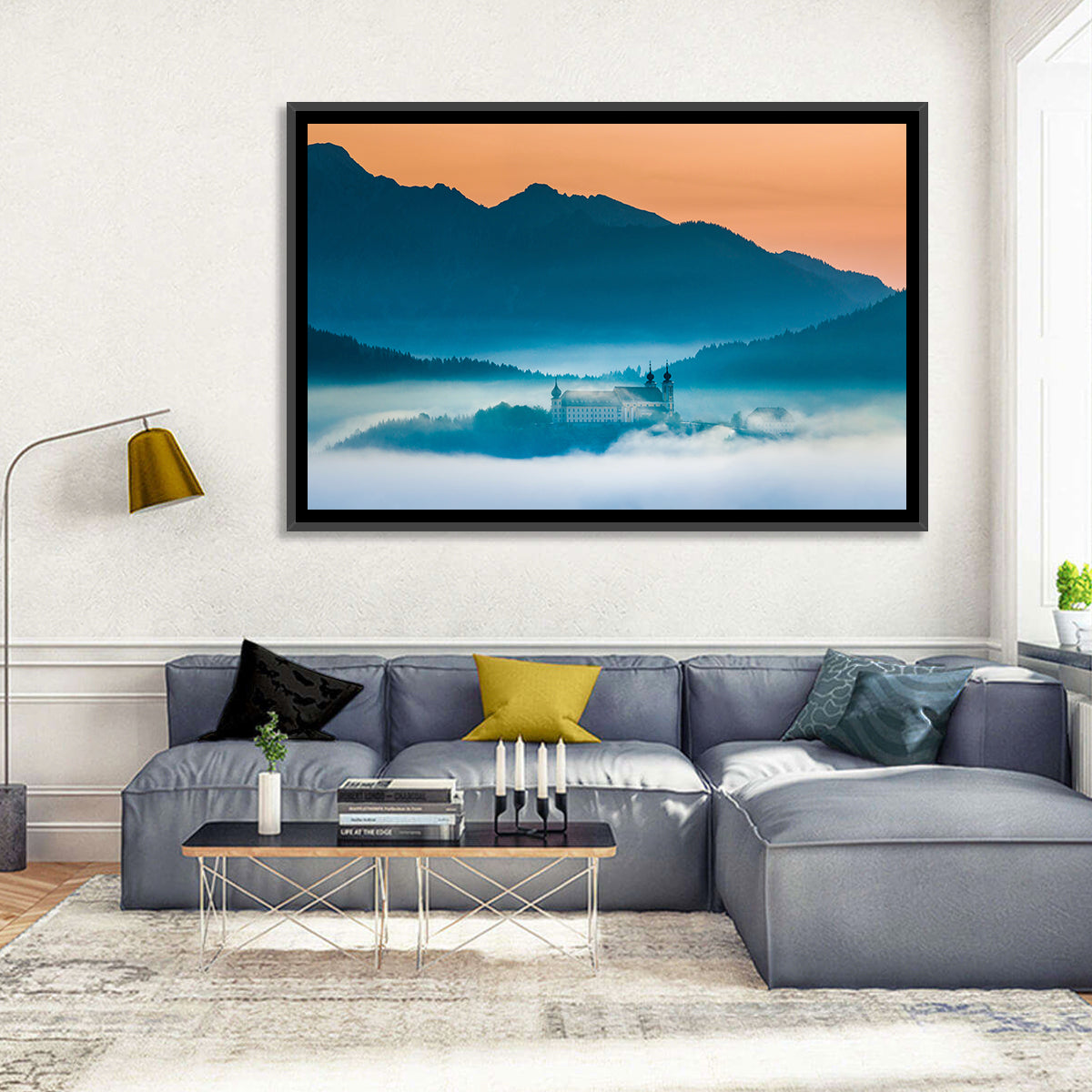 Benediktbeuern Abbey in Morning Fog Wall Art
