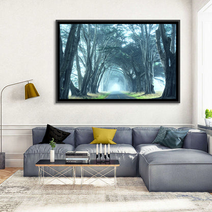 Foggy Trees Alley Wall Art