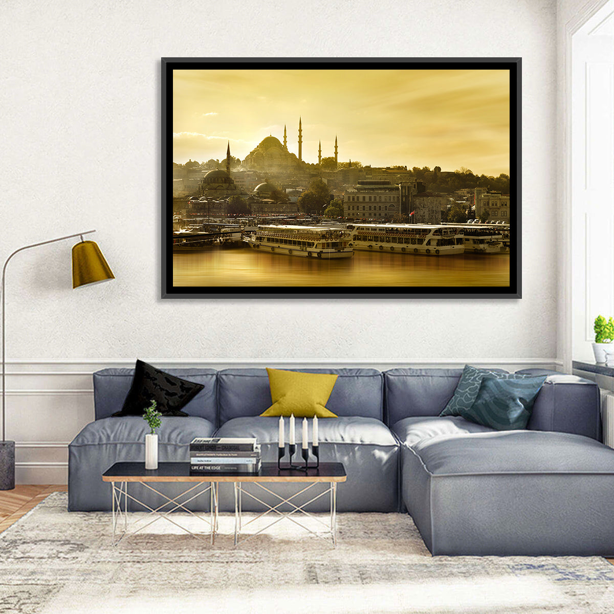 Suleymaniye Mosque Sunset Silhouette Wall Art