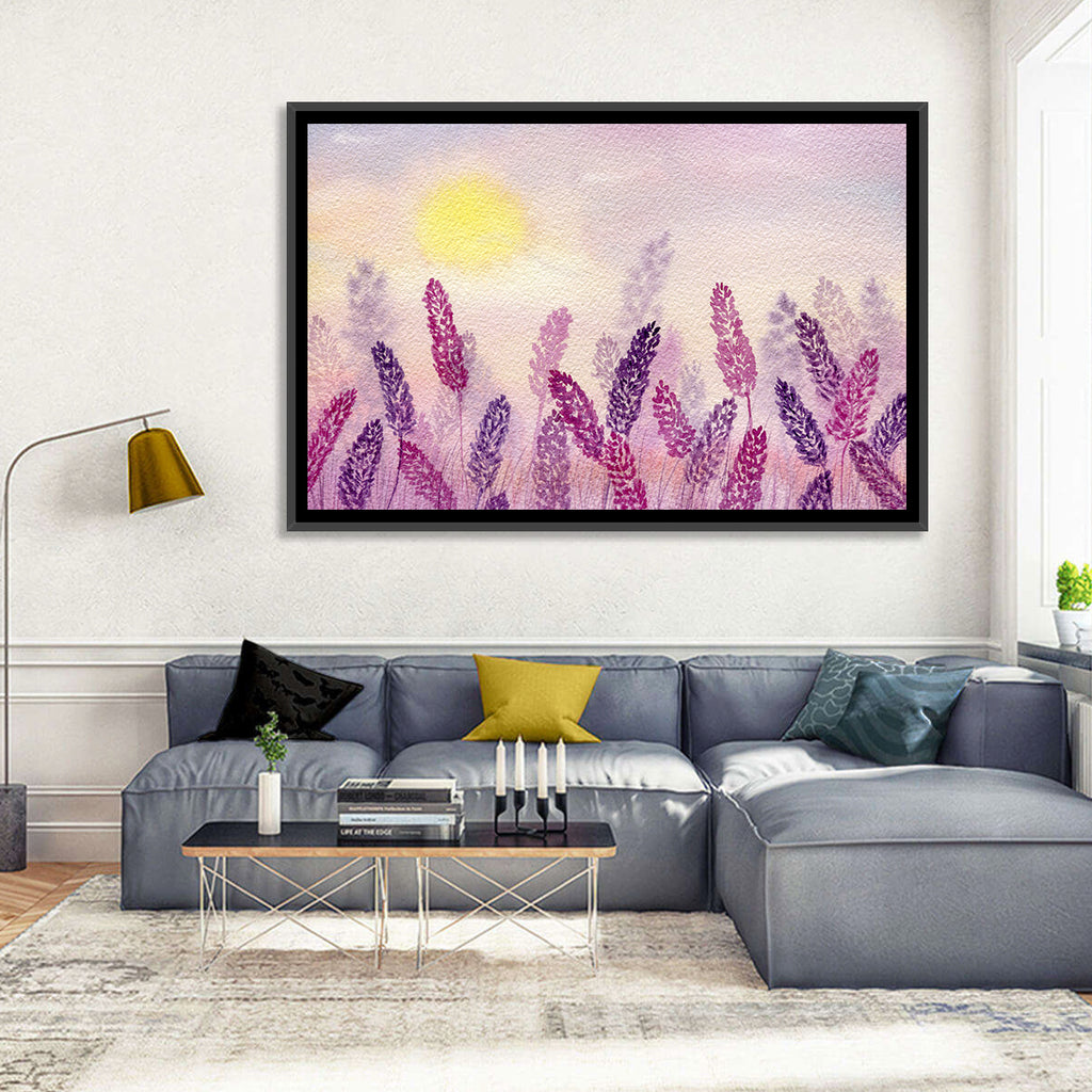 Sunlit Lavender Field Wall Art