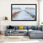 Frozen Canal with Bare Trees Wall Art