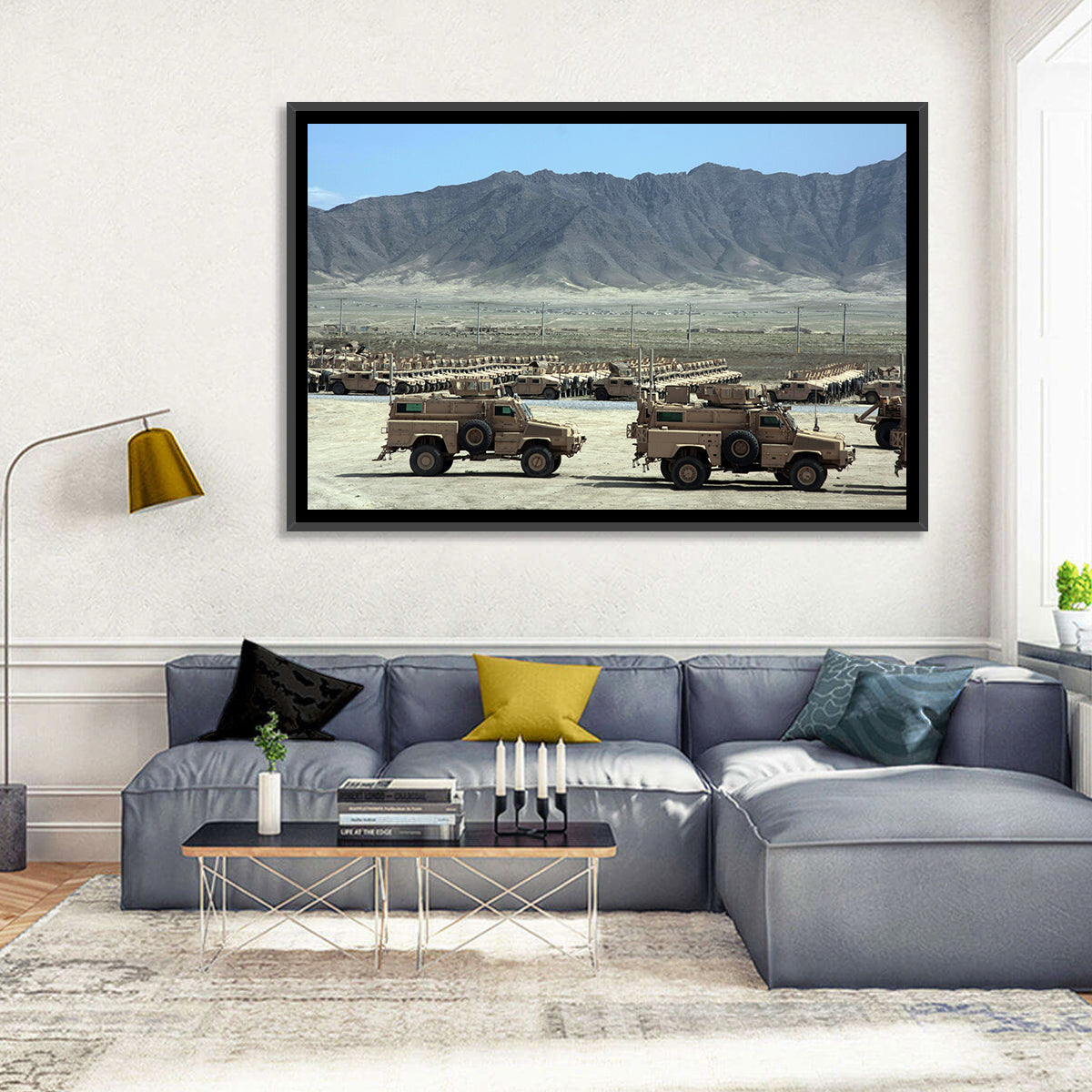Mrap Vehicles in Desert Landscape Wall Art
